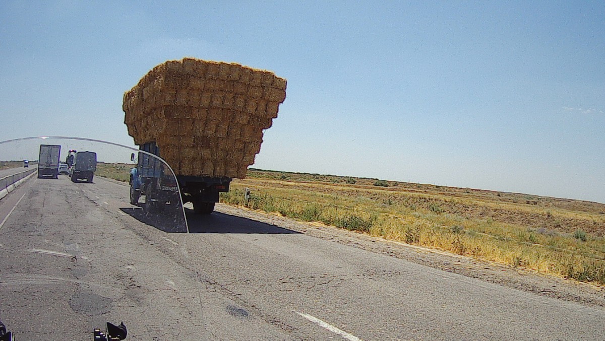 Hay transport. Nice stacking of the hay bales.
