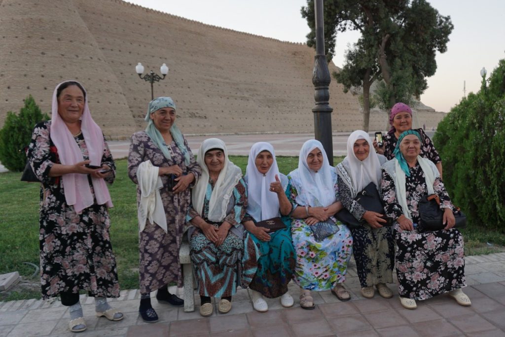 Bukhara ladies just happened to be lining up for a photo.
